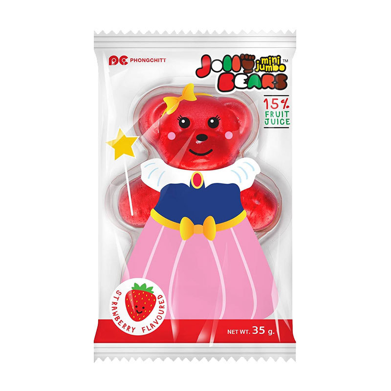 泰国jolly jumbo bears 乔力熊草莓味果汁软糖(中文标签)